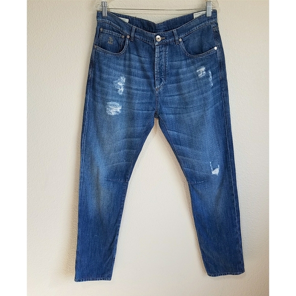 Brunello Cucinelli Denim Leisure Fit Five Pocket Jeans - Picture 1 of 14